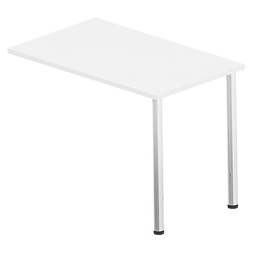 Anbautisch BEXXSTAR, Quadratrohrfuß, Rechteck, B 1000 x T 600 x H 740 mm, weiß