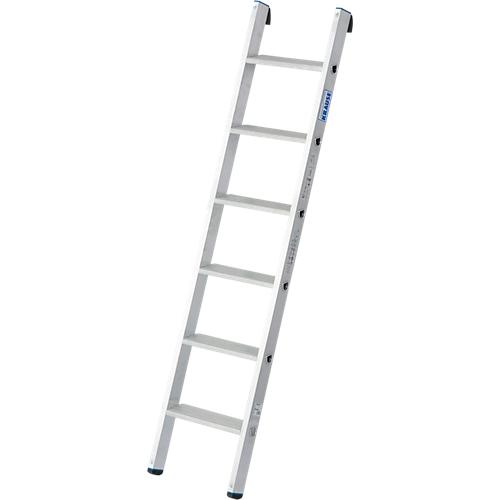 Anlegeleiter Krause, TRBS 2121-2, Arbeitshöhe 2700 mm, 6 rutschfeste Profilstufen mit T 80 mm, Fußstopfen, Aluminium