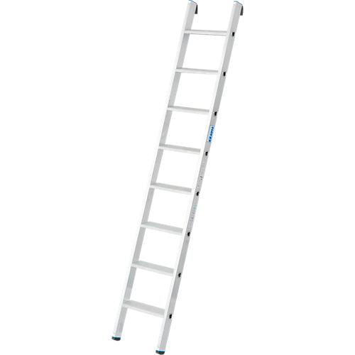 Anlegeleiter Krause, TRBS 2121-2, Arbeitshöhe 3150 mm, 8 rutschfeste Profilstufen mit T 80 mm, Fußstopfen, Aluminium