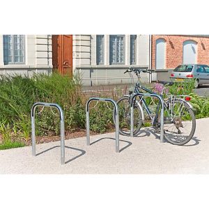 Anlehnbügel, 2-seitig, B 750 x T 50 x H 1000 mm, galvanisch verzinkt, zum Einbetonieren
