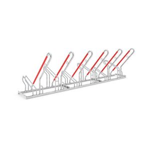 Anlehnparker WSM, 1-seitig, für Reifen bis B 55 mm, B 3000 x T 550 x H 854 mm, Stahl verzinkt, 6 Einstellplätze Anlehnparker WSM, 1-seitig, für Reifen bis B 55 mm, B 3000 x T 550 x H 854 mm, Stahl verzinkt, 6 Einstellplätze