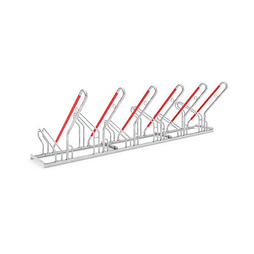 Anlehnparker WSM, 1-seitig, für Reifen bis B 55 mm, B 3000 x T 550 x H 854 mm, Stahl verzinkt, 6 Einstellplätze