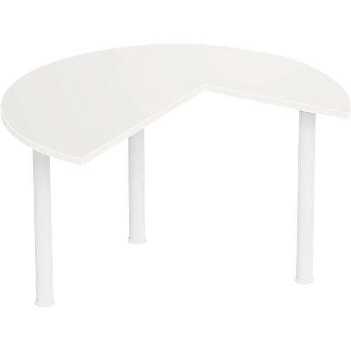 Ansatztisch, Ø 1400 mm, weiß/weiß