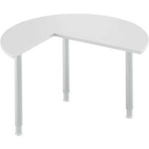 Ansatztisch, 3/4 Kreis, Ø 1200 mm, Ansatz rechts/links, lichtgrau/weißalu Ansatztisch, 3/4 Kreis, Ø 1200 mm, Ansatz rechts/links, lichtgrau/weißalu