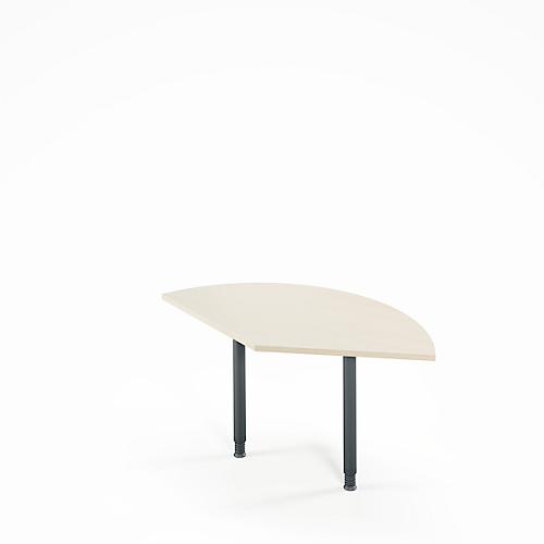 Ansatztisch Ergo-T 2.0, 135° Winkel, Quadratrohrfuß, B 800 x T 800 x H 718-898 mm, Ahorn/anthrazit