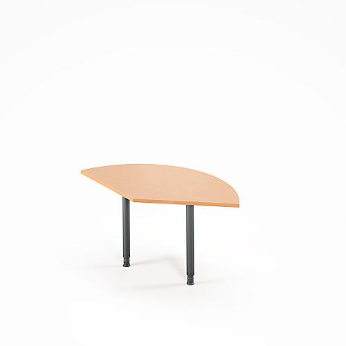 Ansatztisch Ergo-T 2.0, 135° Winkel, Quadratrohrfuß, B 800 x T 800 x H 718-898 mm, Buche/anthrazit