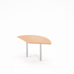Ansatztisch Ergo-T 2.0, 135° Winkel, Quadratrohrfuß, B 800 x T 800 x H 718-898 mm, Buche/weißalu Ansatztisch Ergo-T 2.0, 135° Winkel, Quadratrohrfuß, B 800 x T 800 x H 718-898 mm, Buche/weißalu