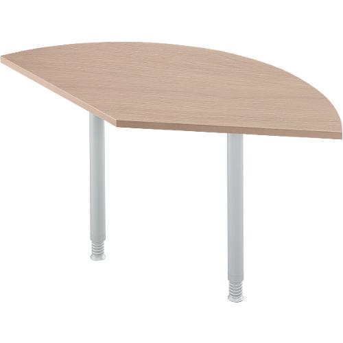 Ansatztisch Ergo-T 2.0, 135° Winkel, Quadratrohrfuß, B 800 x T 800 x H 718-898 mm, Eiche-Dekor/weißalu