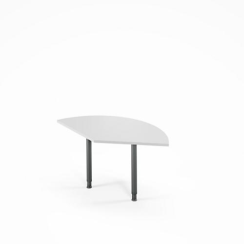 Ansatztisch Ergo-T 2.0, 135° Winkel, Quadratrohrfuß, B 800 x T 800 x H 718-898 mm, weiß/anthrazit