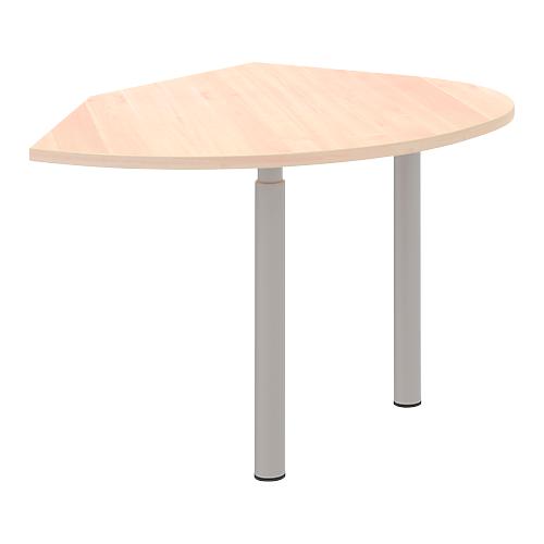 Ansatztisch links BARI, 2 Stützfüße, Form A, Bogen, B 1050 x T 1260 x H 680-820 mm, Ahorn-Dekor