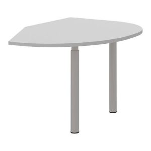 Ansatztisch links BARI, 2 Stützfüße, Form A, Bogen, B 1050 x T 1260 x H 680-820 mm, hellgrau Ansatztisch links BARI, 2 Stützfüße, Form A, Bogen, B 1050 x T 1260 x H 680-820 mm, hellgrau