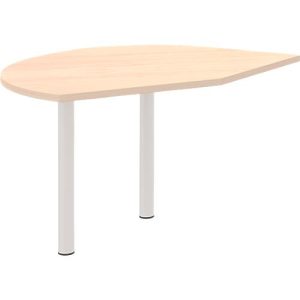 Ansatztisch links BARI, 2 Stützfuße, Form B, Bogen, B 1050 x T 1260 x H 680-820 mm, Ahorn-Dekor Ansatztisch links BARI, 2 Stützfuße, Form B, Bogen, B 1050 x T 1260 x H 680-820 mm, Ahorn-Dekor