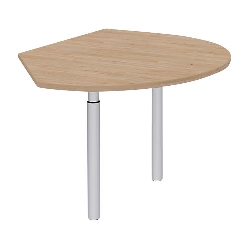 Ansatztisch rechts BARI, 2 Stützfuße, Form A, Bogen, B 1050 x T 1260 x H 680-820 mm, Eiche-Dekor