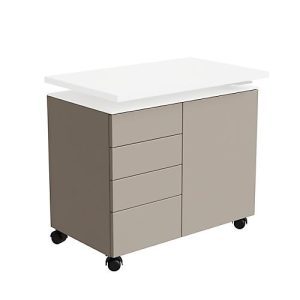 Anstellcontainer SOLUS PLAY, 4 Schübe, 1 Flügeltür, B 800 x T 500 x H 720 – 1080 mm, Stone grey Anstellcontainer SOLUS PLAY, 4 Schübe, 1 Flügeltür, B 800 x T 500 x H 720 – 1080 mm, Stone grey