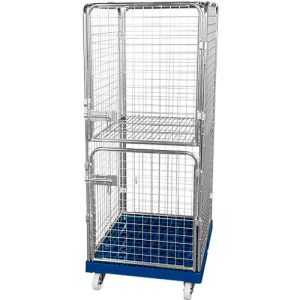 Antidiebstahlbehälter 1600 auf Kunststoffrollplatte, enzianblau RAL 5010 Antidiebstahlbehälter 1600 auf Kunststoffrollplatte, enzianblau RAL 5010