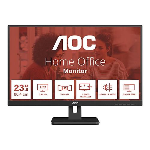 AOC Essential-line 24E3UM/BK - LED-Monitor - 60.5 cm (24') - 1920 x 1080 Full HD (1080p) @ 75 Hz - VA - 300 cd/m²