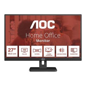 AOC Essential-line 27E3UM/BK – LED-Monitor – 68.6 cm (27′) – 1920 x 1080 Full HD (1080p) @ 75 Hz – VA – 300 cd/m² AOC Essential-line 27E3UM/BK – LED-Monitor – 68.6 cm (27′) – 1920 x 1080 Full HD (1080p) @ 75 Hz – VA – 300 cd/m²
