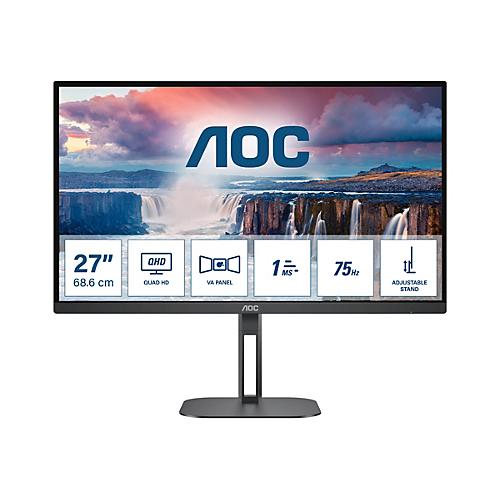 AOC Value-line Q27V5N/BK - V5 series - LED-Monitor - 68.6 cm (27') - 2560 x 1440 QHD @ 75 Hz - VA