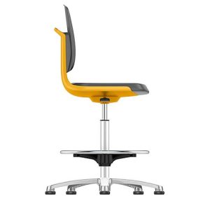 Arbeitsdrehstuhl Labsit hoch, Integralschaum, Gleiter, B 450 x T 420 x H 520 – 770 mm, orange Arbeitsdrehstuhl Labsit hoch, Integralschaum, Gleiter, B 450 x T 420 x H 520 – 770 mm, orange