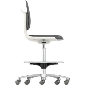 Arbeitsdrehstuhl Labsit hoch, Integralschaum, Sitz-Stopp-Rollen, B 450 x T 420 x H 560 – 810 mm, weiß Arbeitsdrehstuhl Labsit hoch, Integralschaum, Sitz-Stopp-Rollen, B 450 x T 420 x H 560 – 810 mm, weiß