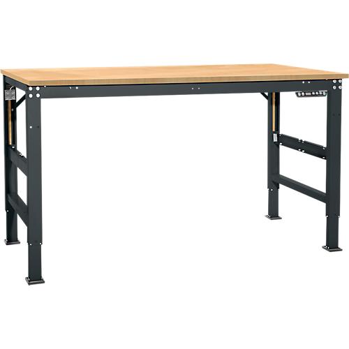 Arbeitstisch Ergo, Elektro-Hydraulik, Platte Multiplex, 1500 x 800 mm, anthrazit