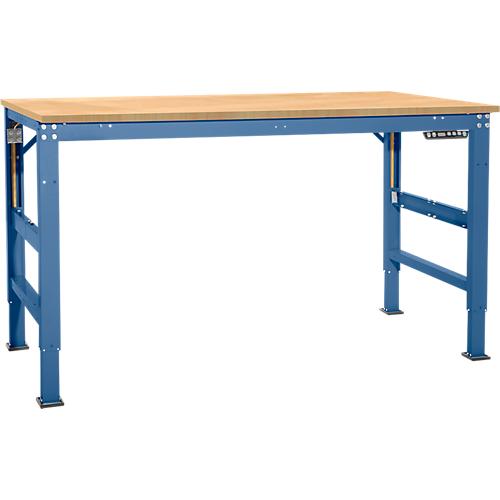 Arbeitstisch Ergo, Elektro-Hydraulik, Platte Multiplex , 1500 x 800 mm, brillantblau