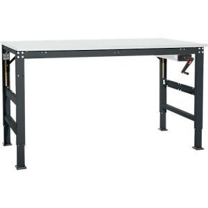 Arbeitstisch Ergo K, m. Kurbel, 1250 x 800 mm, Tischplatte Kunststoff, anthrazit Arbeitstisch Ergo K, m. Kurbel, 1250 x 800 mm, Tischplatte Kunststoff, anthrazit