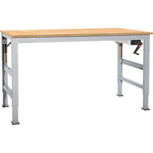 Arbeitstisch Ergo K, m. Kurbel, 1250 x 800 mm, Tischplatte Multiplex, alusilber Arbeitstisch Ergo K, m. Kurbel, 1250 x 800 mm, Tischplatte Multiplex, alusilber