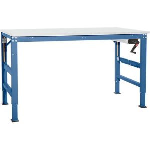 Arbeitstisch Ergo K, m. Kurbel, 1750 x 800 mm, Tischplatte Melamin, brillantblau Arbeitstisch Ergo K, m. Kurbel, 1750 x 800 mm, Tischplatte Melamin, brillantblau