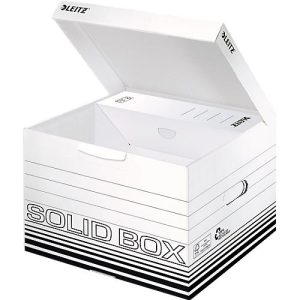 Archivbox Leitz Solid Box M 6118, mit Klappdeckel & Aufbau-Automatik, 10 Stück, weiß Archivbox Leitz Solid Box M 6118, mit Klappdeckel & Aufbau-Automatik, 10 Stück, weiß