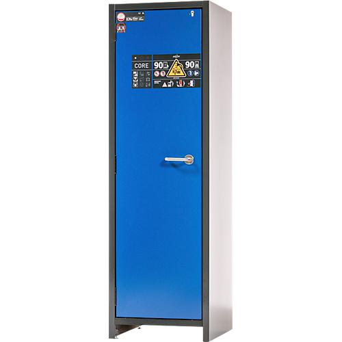 Asecos Lithium-Ionen-Akku-Sicherheitsschrank Typ 90 ION-CORE-90, mit Schließfachsystem, B 599 x T 615 x H 1953 mm, Anthrazitgrau/Enzianblau