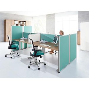 Auf-Tischtrennwand System 40, B 1000 x H 400 mm, türkis Auf-Tischtrennwand System 40, B 1000 x H 400 mm, türkis