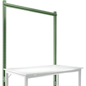 Aufbauportal, Grundtisch STANDARD Arbeitstisch-/Werkbanksystem UNIVERSAL/PROFI, 1500 mm, resedagrün