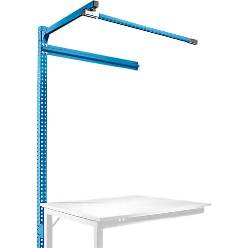 Aufbauportal m. Ausleger, Ansatztisch SPEZIAL Arbeitstisch/Werkbank UNIVERSAL/PROFI, 1250 mm, lichtblau
