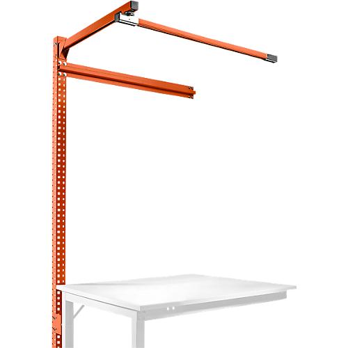 Aufbauportal m. Ausleger, Ansatztisch STANDARD Arbeitstisch/Werkbank UNIVERSAL/PROFI, 1250 mm, rotorange