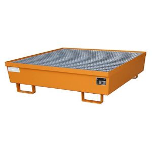 Auffangwanne BAUER AM-4/A, mit Gitterrost, Stahl, 245 l, B 1200 x T 1200 x H 335 mm, orange Auffangwanne BAUER AM-4/A, mit Gitterrost, Stahl, 245 l, B 1200 x T 1200 x H 335 mm, orange