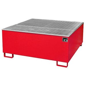 Auffangwanne BAUER AW 1000/PE mit Gitterrost, 1000 l IBC, B 1475 x T 1475 x H 625 mm, rot Auffangwanne BAUER AW 1000/PE mit Gitterrost, 1000 l IBC, B 1475 x T 1475 x H 625 mm, rot