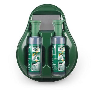 Augenspülstation, Komplettset, mit 2 Spülflasche und Spiegel, Wandmontage Augenspülstation, Komplettset, mit 2 Spülflasche und Spiegel, Wandmontage