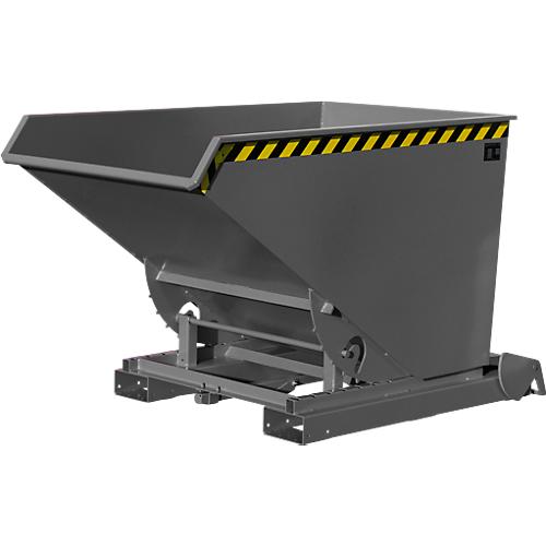 Automatischer Kippbehälter Bauer Typ 4A 1200, 3 Entriegelungspunkte, Abrollsystem, Inhalt 1,2 m³, bis 1500 kg, mausgrau RAL 7005