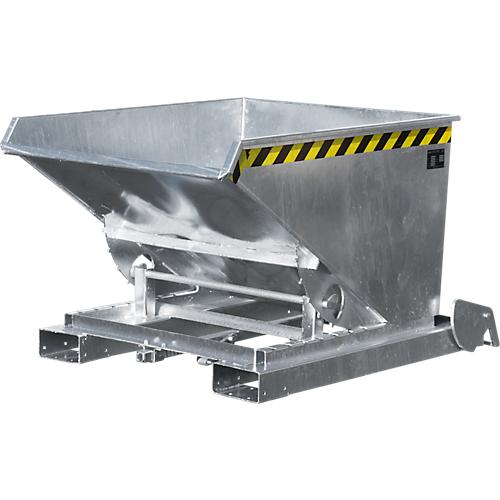 Automatischer Kippbehälter Bauer Typ 4A 600, 3 Entriegelungspunkte, Abrollsystem, Inhalt 0,6 m³, bis 1000 kg, verzinkt