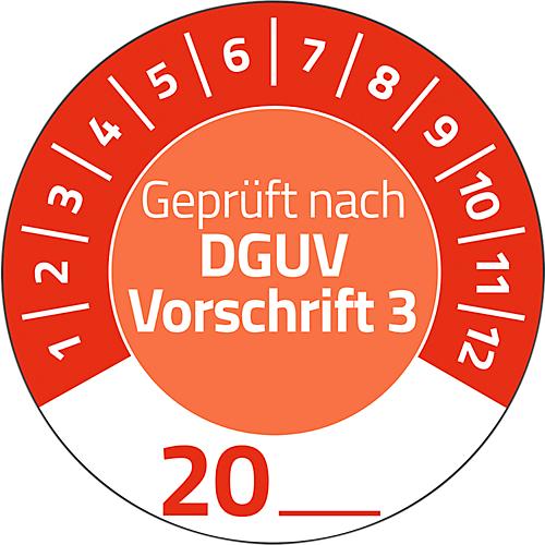 Avery Zweckform 7907 Prüfplaketten „DGUV Vorschrift 3“ 20__zum Selbereintragen, extrem robust, Ø 30 mm, 80 Stück/10 Bogen, Vinylfolie, rot
