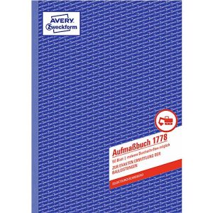 AVERY® Zweckform Aufmaßbuch Nr. 1778 AVERY® Zweckform Aufmaßbuch Nr. 1778