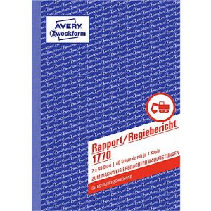 Avery Zweckform Rapport/Regiebericht Nr. 1770