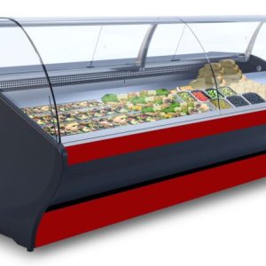 IGLOO Kühltheke Basia Neo 1.88S schwarz/rot, B 1960mm, Stille Kühlung IGLOO Kühltheke Basia Neo 1.88S schwarz/rot, B 1960mm, Stille Kühlung