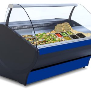 IGLOO Kühltheke Basia Neo 1.56S schwarz/blau, B 1650mm, Stille Kühlung IGLOO Kühltheke Basia Neo 1.56S schwarz/blau, B 1650mm, Stille Kühlung