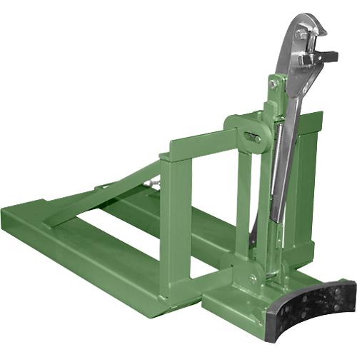 Bauer Fasslifter RS-I/91, für Stapler, 1 x 200/220-l-Fässer, L 1295 x B 585 x H 925 mm, bis 800 kg, Stahl, Resedagrün