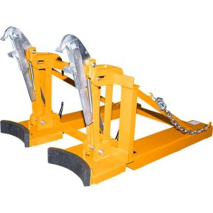Bauer Fasslifter RS-II/D 91, für Stapler, 2 x 110 bis 200-l-Deckelfässer, L 1285 x B 940 x H 810 mm, bis 1600 kg, Stahl, Gelborange Bauer Fasslifter RS-II/D 91, für Stapler, 2 x 110 bis 200-l-Deckelfässer, L 1285 x B 940 x H 810 mm, bis 1600 kg, Stahl, Gelborange