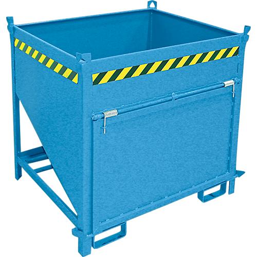 Bauer Silobehälter SGK 75, Zugseil-Entleerung, L 1000 x B 1200 x H 1170 mm, 0,75 m³, bis 1000 kg, Stahl, Lichtblau