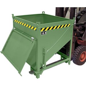 Bauer Silobehälter SGK 75, Zugseil-Entleerung, L 1000 x B 1200 x H 1170 mm, 0,75 m³, bis 1000 kg, Stahlblech, Resedagrün Bauer Silobehälter SGK 75, Zugseil-Entleerung, L 1000 x B 1200 x H 1170 mm, 0,75 m³, bis 1000 kg, Stahlblech, Resedagrün