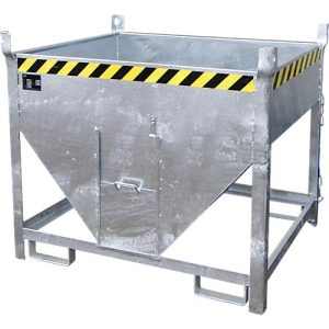 Bauer Silobehälter SGS 50, mit Schieberverschluss, L 1000 x B 1200 x H 1025 mm, 0,5 m³, bis 750 kg, Stahlblech, feuerverzinkt